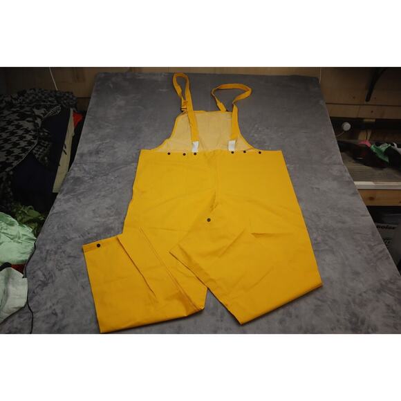 Neese Overall Pants Mens XL Yellow Workwear Waterproof Deluxe Rain Overalls - Picture 7 of 16